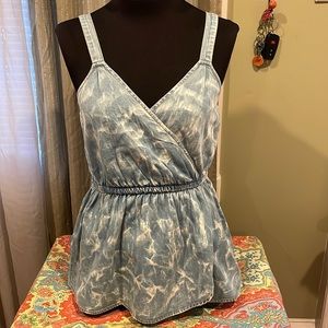 🆕 ANTHROPOLOGIE Porridge Tank Top Chambray V-Neck blue Size S